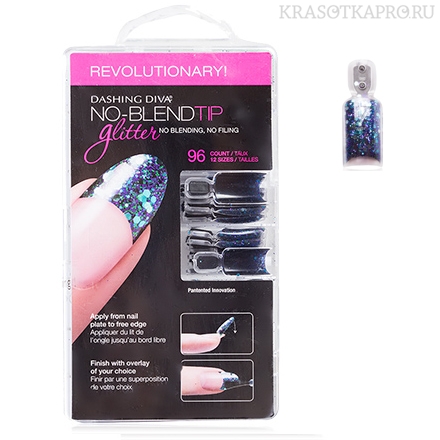 Dashing Diva, No-Blend Tip Glitter Blue.jpg